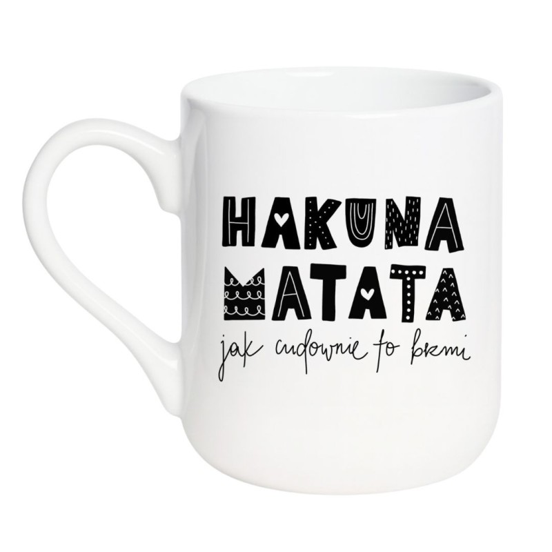 Kubek elegancki biały 330 ml z minimalistycznym napisem – sprawdź bestseller