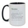 Duży kubek biało-czarny 450 ml z humorystycznym wzorem o mamie — idealny do biura