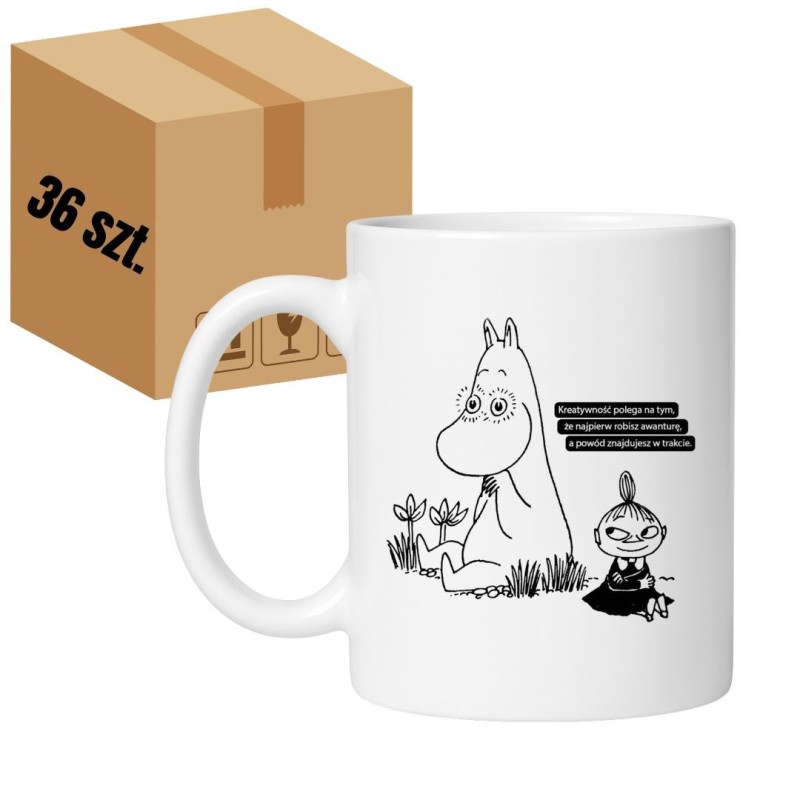 Kubek biały 330 ml z humorystycznym nadrukiem – zestaw 36 sztuk HURT do biura
