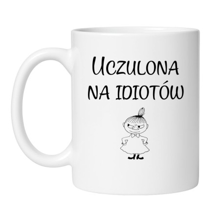 Śmieszny kubek biały 330 ml z zabawną ilustracją – kubek biały 330 ml nadruk, śmieszny prezent dla kawosza