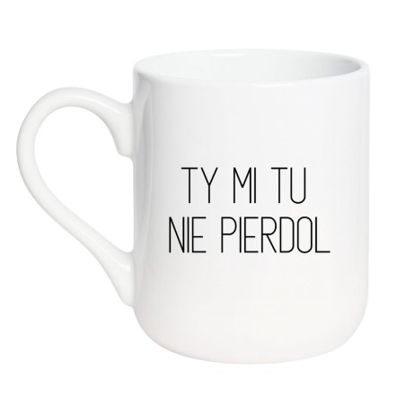 Kubek elegancki biały 330 ml z nadrukiem bez cenzury – doskonały kubek do pracy