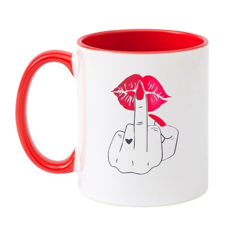 Kubek biało-czerwony 330 ml z nadrukiem bez cenzury – doskonały gadżet do domu