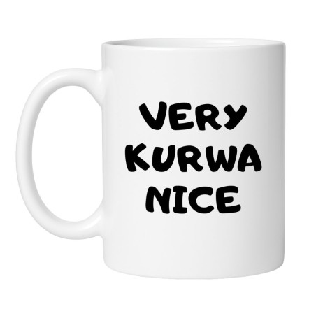 Śmieszny kubek biały 330 ml z wulgarnym nadrukiem – idealny prezent dla znajomego