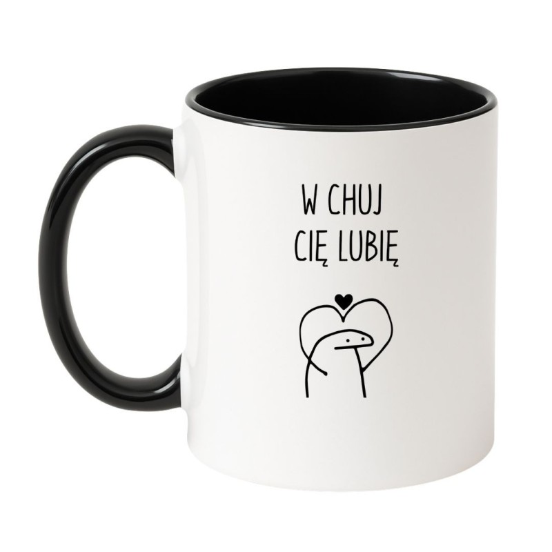 Kubek biało-czarny 330 ml z chamskim napisem – śmieszny kubek bez cenzury, hit wśród prezentów