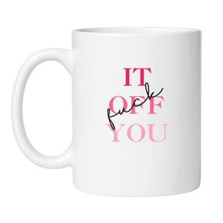 Śmieszny kubek biały 330 ml z chamskim napisem – doskonały prezent dla osób z dystansem