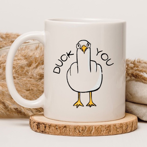 śmieszny kubek duck you dla dorosłych