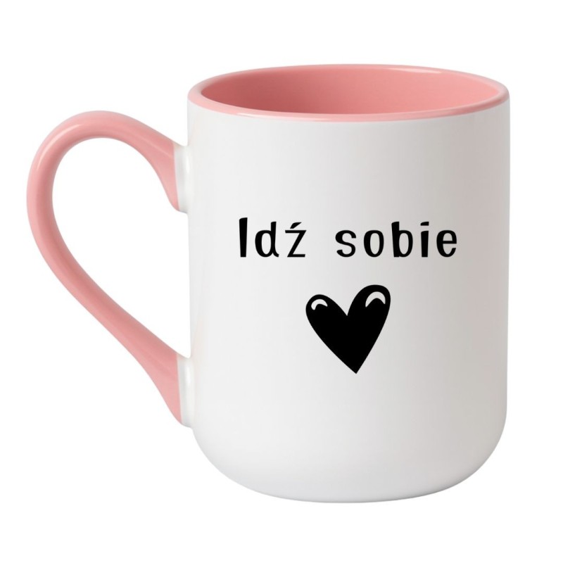 Elegancki kubek biało-różowy – prezent dla osoby z poczuciem humoru