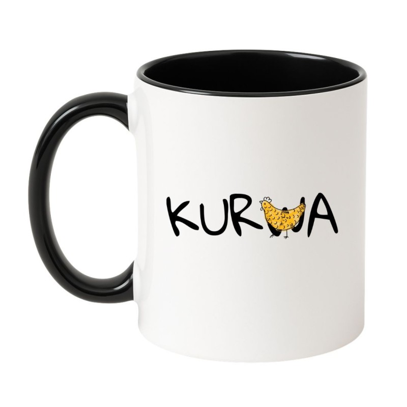 Kubek biało-czarny 330 ml z zabawnym obrazkiem – idealny dla fanów czarnego humoru.